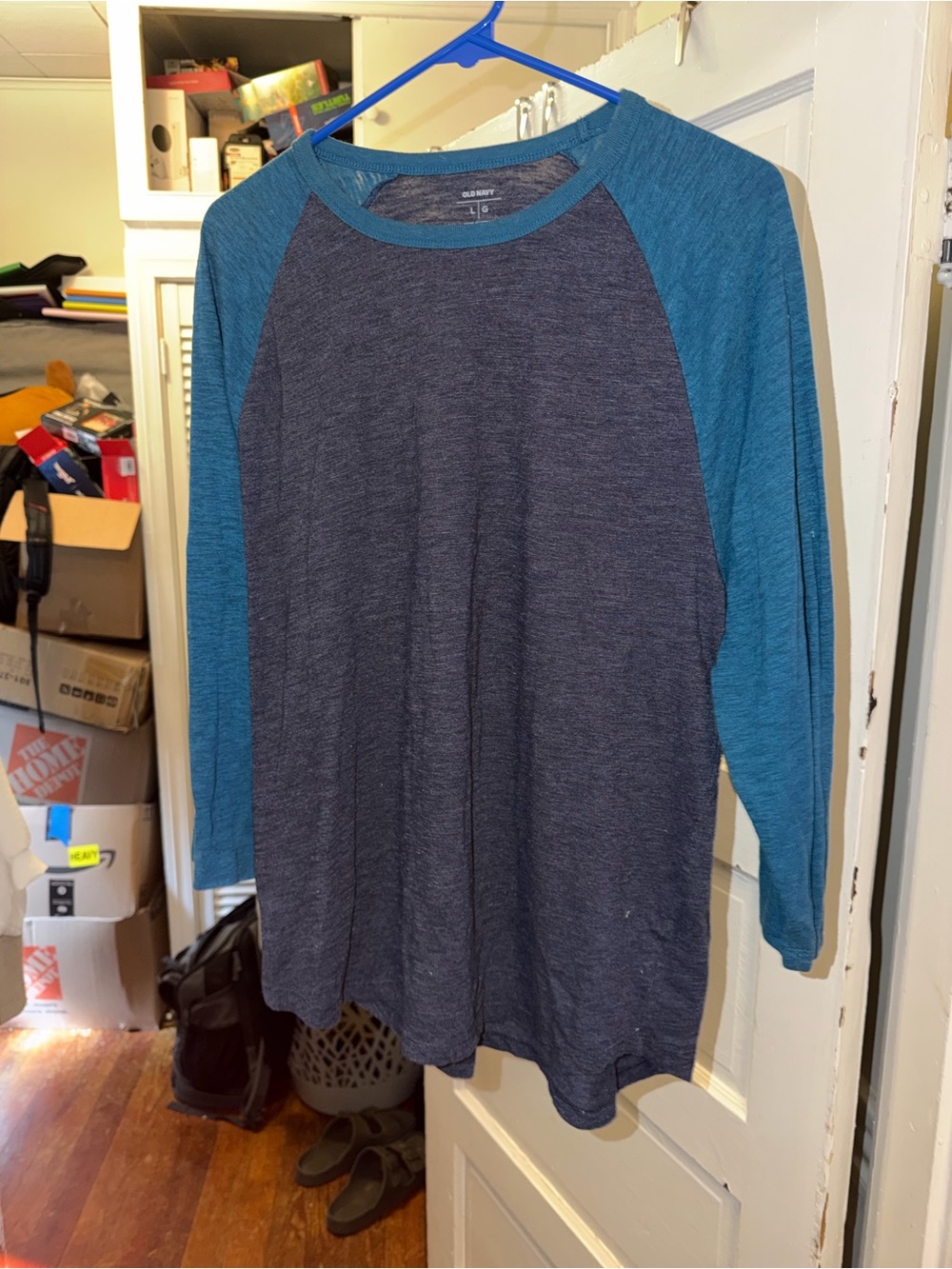 Old Navy Two-Tone Baseball Heathered Long Sleeve